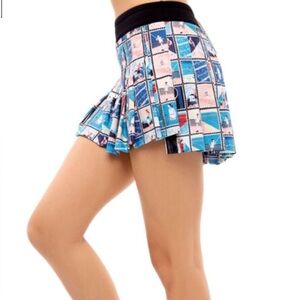 Lucky in love blue Colorful Patterned Women's Skirt vintage style theme